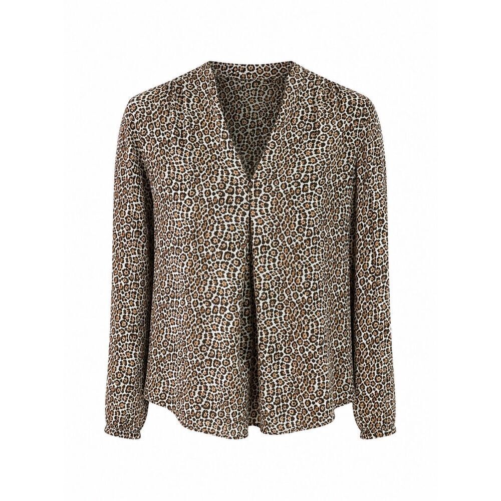 Michael Kors Leopard Print Blouse S Sheer Career Chic Office Resort Date Night